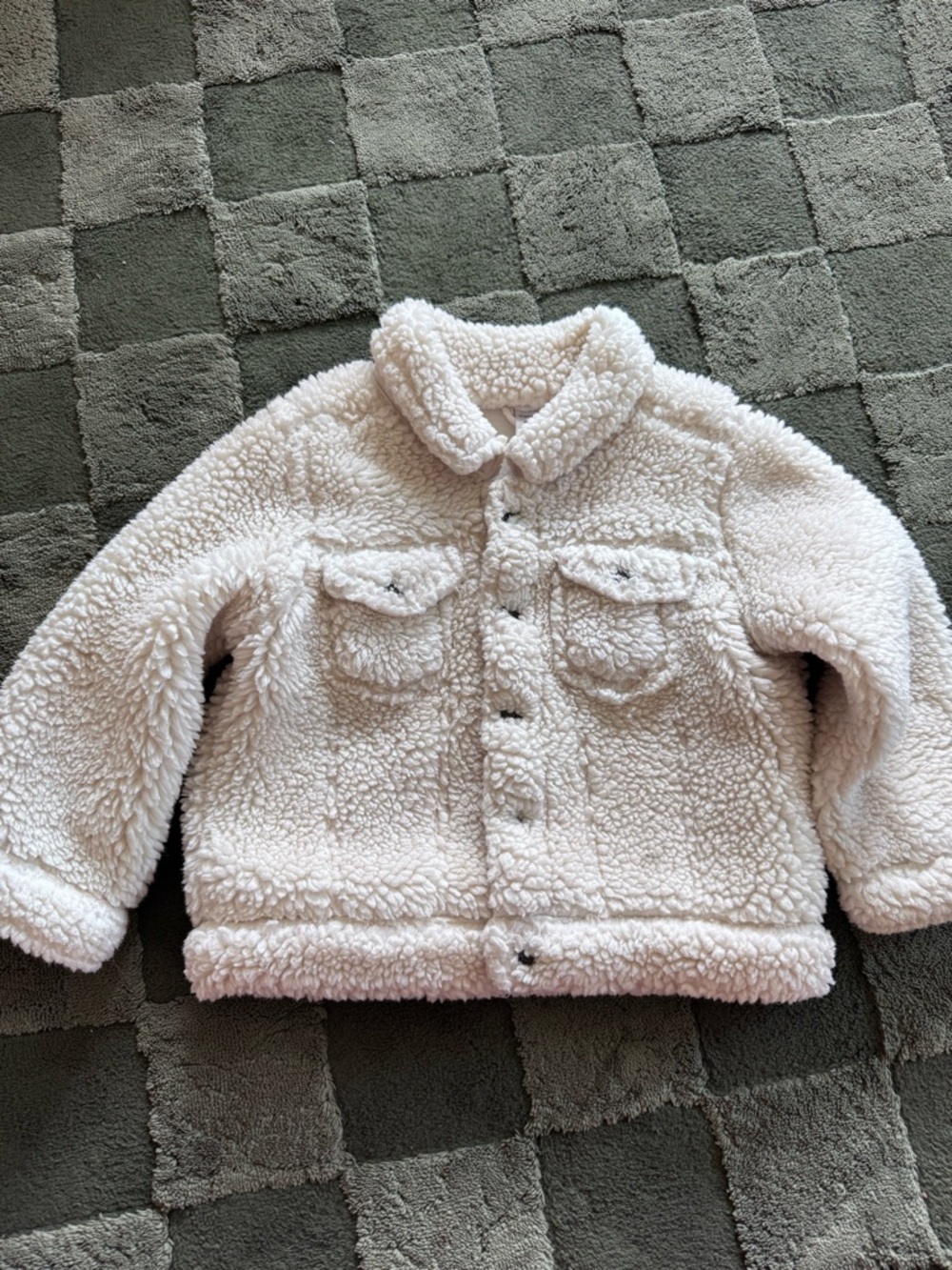 Carter's Cream Sherpa Button-Up Puffer Jacket